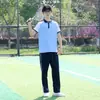 Conjuntos de Uniformes Escolares de Primavera y Otoño para Estudiantes de Secundaria, Uniformes de Clase para Estudiantes de Secundaria y Bachillerato, Uniformes Deportivos de Manga Corta de Verano