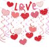 Decoración de banderines de corazón para el Día de San Valentín, flor de papel para tirar carta de amor, suministros para fiesta del Día de San Valentín, banderín, adorno colgante, venta al por mayor