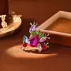 Broche de Sapo em Vitral Novo Cravejado com Diamantes Transfronteiriço Moda Europeia e Americana Estiloso Exagerado Corsage Luxo Acessível e Sensação de Alto Padrão