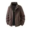 Chaqueta de moda de lujo ligero estilo americano para hombre, nuevo modelo 2026, a prueba de viento, casual, versátil, elegante con cuello alto
