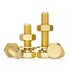 Estándar Nacional Cobre Puro Latón Completo Tornillo Arandela Plana Tuerca Juego Pernos de Cabeza Hexagonal Exterior Combinación 4M5M6M8M10M12M16