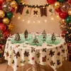 Decoración de Banner de Letras con Tema Navideño Retro, Banderines Desplegables de Cumpleaños, Elementos de Piña de Invierno y Campana, Topper para Pastel