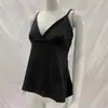 Camisola de Verano Simple Chica Atractiva Primavera/Verano Cuello en V Ajustada Color Sólido Espalda Descubierta Uso Diario Camiseta sin Mangas de Comercio Exterior Venta al por Mayor
