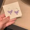 Pendientes geométricos morados estilo corte francés para mujer, lujo ligero, alta costura, pendientes exquisitos, estilo nicho de alta gama para mujer