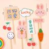 Decoración de Pastel de Conejo de Mediados de Otoño Tema Adornos de Resina Mori Dibujos Animados Cumpleaños Infantil Enchufe de Hongo