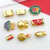 Accesorios para Joyería DIY Colgante de Pez Dorado que Conserva el Color Amuleto de Bendición Estilo Chino Pulsera de Hilo Rojo Accesorio para Collar Colgante