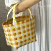 Cesta de Presente para Celebridade da Internet Presente de Acompanhamento Cesta de Presente para Lua Cheia Bolsa de Praia Cor Tecido Multicolorido Fita de Embalagem Bolsa Cesta Tecida