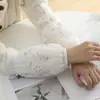Mangas de Renda para Outono e Inverno para Mulheres Camada Dupla Curtas Protetoras Anti-Sujeira Punhos de Proteção Mangas Anti-Sujeira e Resistentes a Manchas para Jaqueta de Plumas de Estudante e Escritório