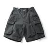 Pantalones cortos informales retro de estilo americano de alta calidad, de estilo clásico, de verano 2025, con múltiples bolsillos y marca de moda para hombre.
