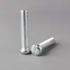 Tornillos para Máquina de Acero al Carbono con Cabeza Redonda Plana Phillips Receso Cruzado Personalizados Azul y Blanco Zinc Tornillos para Máquina Phillips de Cabeza Redonda Plana Venta Directa de Fábrica