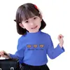 Y2164# Camiseta Básica Infantil Dibujos Animados Cuello Alto Forro Polar Engrosada Joker Infantil Estilo Occidental Cálida Niñas Bebé