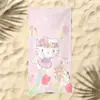 Toalla de Playa Sanrio Patrón de Dibujos Animados para Niños Gato Kitty Estampado Toalla de Baño Microfibra Secado Rápido para la Playa Toalla de Natación