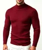 Otoño Invierno Nuevo Suéter de Punto Pulóver de Color Sólido Elástico de Cuello Medio Alto Moda Juvenil Casual Capa Base