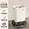Cubo de basura con ruedas, Carrito de limpieza móvil para cibercafé, Carrito de hotel, Carrito de limpieza de gran capacidad de 60 litros para uso comercial