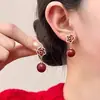 Acessórios de Orelha em Alta no Tiktok Estilo Ano Novo Brincos Vermelhos Personalizados Brincos da Moda Versáteis Tachos de Orelha Ganchos de Orelha Presilhas de Orelha para Mulheres
