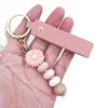 Nuevo Colgante Creativo de Juguete para Morder de Margarita de Dibujos Animados DIY, Llavero con Colgante de Bolso de Silicona con Cuentas Hecho a Mano