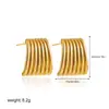 Pendientes geométricos trapezoidales de oro de 18 quilates transfronterizos Europa y Estados Unidos pendientes de hilo con textura de hilo joyería de oreja irregular exagerada Amazon