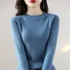 Camiseta básica de punto de cuello redondo para mujer, corte ajustado y adelgazante, suéter elegante nuevo para otoño e invierno 2026