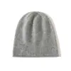 Gorro Unissex Macio de Caxemira Sem Costura Estilo Outono/Inverno Novo Borda Enrolada Espessado Quente Malha Casual Soltinho