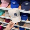 2024 início da primavera simples B letra bordada boné de beisebol masculino e feminino estilo coreano moda casual boné de pico rosto-olhando na moda