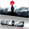 Mouse Pad Samurai, Pad para Teclado Extra Grande Espessado com Borda Travada, Tapete de Mesa para Escritório e Jogos, Mouse Pad Personalizável