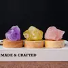 Luz de Noche de Piedra Cruda de Cristal Natural Difusor de Piedra de Aromaterapia Creativo Lámpara de Atmósfera para Dormitorio Mesita de Noche USB Venta al por Mayor