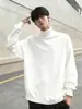 Moletom Masculino Estilo Coreano 2026 Novo para Outono e Inverno, Peso Pesado Casual Versátil Gola Alta Meia Manga Camiseta de Manga Longa