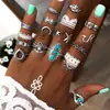 Anillos Retro Populares de Nicho Transfronterizos, Varios Estilos, Anillos Abiertos Estilo Francés, Anillos Múltiples para Apilar, Al por Mayor en Stock