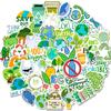 50 Adesivos de Grafite com Frases de Proteção Ambiental, Adesivos para Mala, Adesivos Decorativos Prontos para Celulares e Tablets