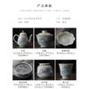 Tetera Maceta Sentada Azul Antiguo y Flor de Osmanthus Juego de Té Cerámico Vintage Kung Fu Dos Jaulas Taza de Degustación Taza de Té