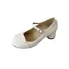 Versión de Piel de Oveja~Zapatos Mary Jane de Piel Genuina Ultraligeros para Mujer con Punta Baja, Suela Suave y Bailarinas de Correa Única