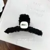 Pinza de Pelo de Felpa con Letra para Otoño e Invierno, Pasador Dulce con Cara Sonriente, Pinza de Tiburón para Peinado Recogido en la Parte Trasera de la Cabeza, Adecuado para Cabello Grueso, Accesorio para el Cabello para Mujeres