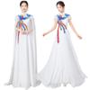 Ropa de Actuación Coral 2025 Nuevo Estilo Chino Falda Cheongsam Pasarela Etiqueta Ropa de Actuación Vestido de Noche Blanco para Mujer