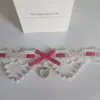 Collar de encaje y perlas Lolita, collar dulce con forma de corazón de color caramelo, estilo dulce, accesorio Lolita original hecho a mano