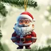2024 Novo Cruzamento Papai Noel Árvore de Natal Pequeno Pingente Decorações de Natal Pingente Plano de Acrílico