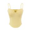 Exportación Transfronteriza Ropa de Mujer 2025 Verano Europeo y Americano Plisado Cut Out Cinturón Almohadilla en el Pecho Camisola Top Z625267