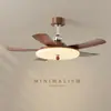Lámpara Ventilador para Sala de Estar Estilo Medieval 2025 Nuevo Retro Color Nogal Silencioso Alto Viento Ventilador de Techo para Dormitorio Comedor