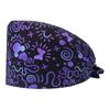 Gorro de trabajo para pediatra con estampado de dibujos animados, gorro quirúrgico de algodón, estampado de enfermera femenina, banda elástica ajustable