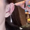 Design Moderno Estilo Europeu e Americano Ear Cuff com Franja Gota d'Água para Mulheres, Joia Simples e Elegante com Clipe de Orelha sem Furo