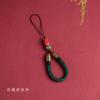 Cordão para Celular Pixiu de Cinábrio Pulseira de Anel Curto Corrente de Celular Chinesa Retrô Tecida à Mão U Disk