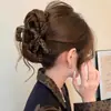 Pinza de clip para el pelo con estampado de leopardo retro de otoño e invierno coreana, Pinza de tiburón femenina, Pinza completa para el pelo en la parte posterior de la cabeza, Gama alta