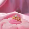 Anillo de Corona de Circonita Incrustada de Diamante Moda Europea y Americana Transfronteriza Huajie Hueco Sentido de Alta Gama Anillo Abierto Ajustable Regalo