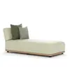 Juego de Sofá de Exterior para Patio de Villa, Tumbona Impermeable de Teca y Ratán, Muebles de Ocio para Terraza y Jardín de Casa Modelo