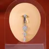 Anillo de Acero Inoxidable para Ombligo Transfronterizo con Colgantes de Corazón, Fruta y Flor, Joyería de Piercing de Ombligo Personalizada Estilo Europeo y Americano