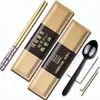 Palitos Descartáveis Conjunto de Quatro Peças Comercial High-End Sacola de Talheres para Viagem Palitos e Colher Descartáveis Conjunto Personalização de Padrão