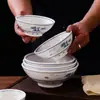 Tigela Grande de Cerâmica com Pés Altos, Tigela de Sopa, Tigela de Macarrão, Tigela de Arroz, Tigela de Kimchi, Tigela de Sopa de Peixe em Conserva, Tigela Grande para Culinária Chinesa com Pés Altos