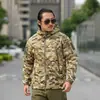Jaqueta de Camuflagem Pele de Tubarão para Homens, Venda Direta Transfronteiriça, Roupa Espessa à Prova de Vento e Impermeável para Montanhismo, Jaqueta Masculina Quente de Lã
