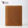 Cartera de cuero genuino personalizada, de gran capacidad, con RFID, antirrobo y con logotipo láser para hombre.