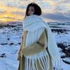 Chal Monocromático de Invierno de Felpa Liso Estilo Perezoso Color Sólido Mohair Grande de Lana Cálida Bufanda Estilo Estudiante Transfronterizo
