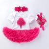 Traje de falda ha de algodón para niñas de verano 2024 0-2 años niñas pequeñas falda de malla fabricantes de ropa infantil en representación de